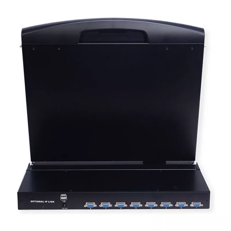 Rack konsole VALUE 26.99.0123, 17 collu (43.2 cm) LCD, 1280×1024, 1U, franču klaviatūra, melna
