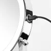 Brīvi stāvošs grima spogulis Girmi BE02 — apaļš nerūsējošā tērauda, LED skārienvadība, 1x/3x palielinājums, USB-C uzlādējams (1000 mAh)