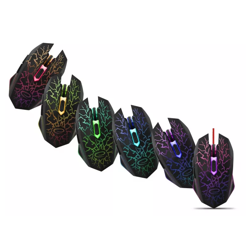 Esperanza MX211 LIGHTNING - Pele - USB - Pele - Optiskā - 6 pogas - Melna