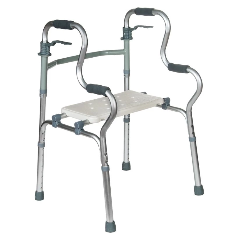 Rehabilitācijas staigulis REHA FUND RF-133 3in1, alumīnija/tērauda rāmis, regulējams augstums 81–99 cm, 2 riteņi, sēdeklis, maks. slodze 100 kg