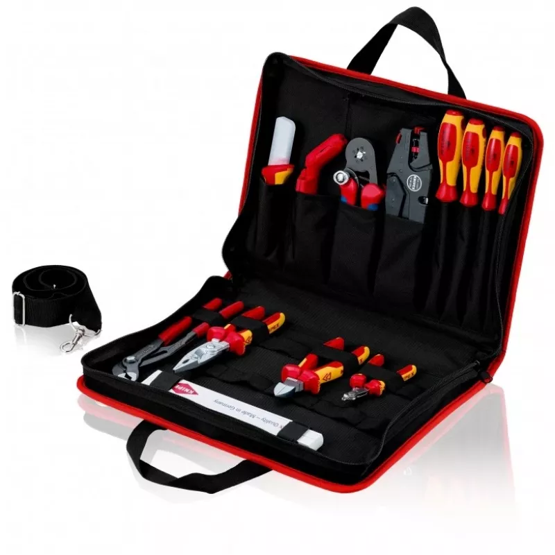 Knipex Tool Bag compact Electric - Melns - Sarkans - Poliesteris - 8 kabatas - 410 mm - 290 mm - 60 mm (00 21 11)