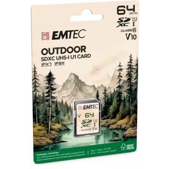 Zibatmiņa Emtec 64GB UHS-I SDHC V30/V10 Outdoor