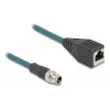 DeLOCK M12 adaptera kabelis X-kodēts 8 kontaktu vīrišķais uz RJ45 sievišķo 50 cm
