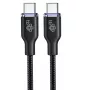 USB C - USB C 60W Glamour kabelis 1,5m melns