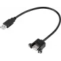 Renkforce USB kabelis USB 2.0 USB-A spraudnis, USB-A ligzda 0,25 m Melns uzstādīšanai, skrūvējams RF-5720402 (RF-5720402)