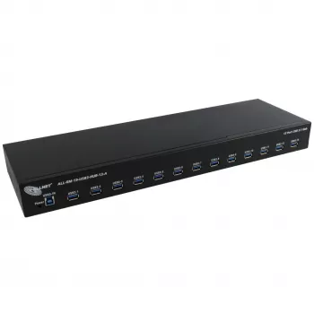 USB centrmezgls ALLNET ALL-RM-19-USB3-HUB-13-A — 13 portu USB 3.0 statīvā montējams centrmezgls, 48,30 cm
