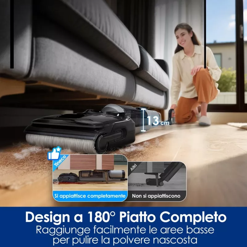 Bezvada grīdas tīrītājs Tineco Floor One i5 Stretch Plus – viegls, mitrās un sausās tīrīšanas vertikālais grīdas mazgātājs