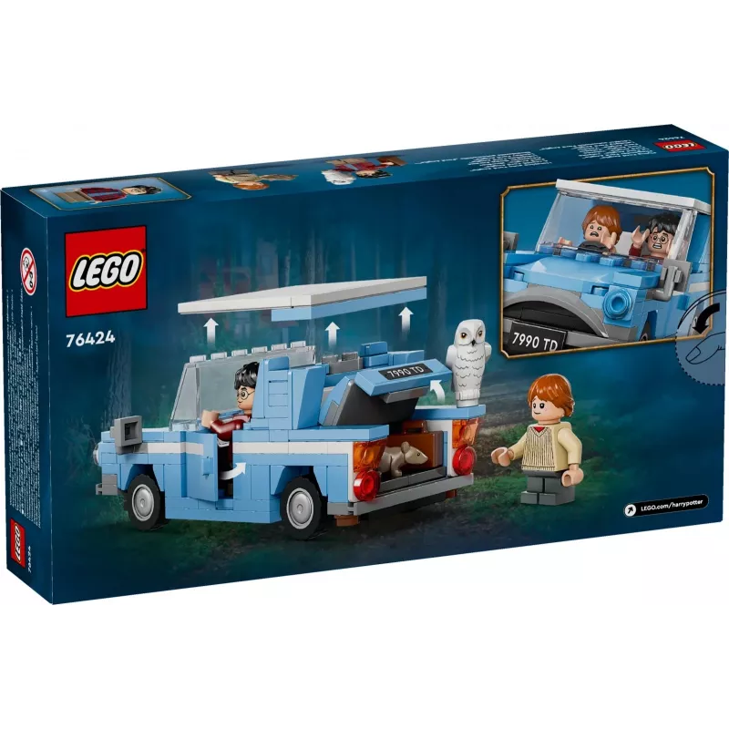 LEGO Harry Potter Lidojošais Ford Anglia auto rotaļlieta bērniem no 7 gadu vecuma, zēniem un meitenēm, būvējams modelis ar Ronu Vīzliju minifigūru un Hedvigu