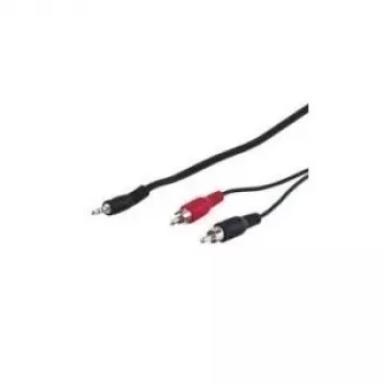 Wentronic Goobay 3,5 mm ligzdas/RCA adaptera kabelis HQ, melns, 3 m - 3,5 mm spraudnis (3 kontaktu, stereo) > 2x RCA spraudnis (audio kreisais/labais) (51650)