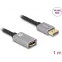DeLOCK DisplayPort pagarinātāja kabelis 8K 60 Hz 1 m pelēks metāla bez fiksatora