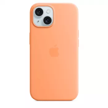 Apple iPhone 15 Silikona maciņš ar MagSafe - oranža Sorbet