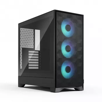 Fractal Design Pop 2 Air Melns Solid mid-tower datora korpuss — ATX atbalsts, 3x 120 mm priekšējie ventilatori, 2,5/3,5 collu diskdziņu nodalījumi, 215×481×462 mm