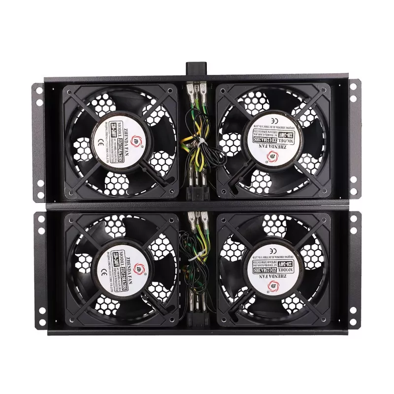 Dzesēšanas ventilators Extralink EX.8673 4 virzienu ventilatora bloks stāvošiem skapjiem 2 m kabelis ar ES spraudni