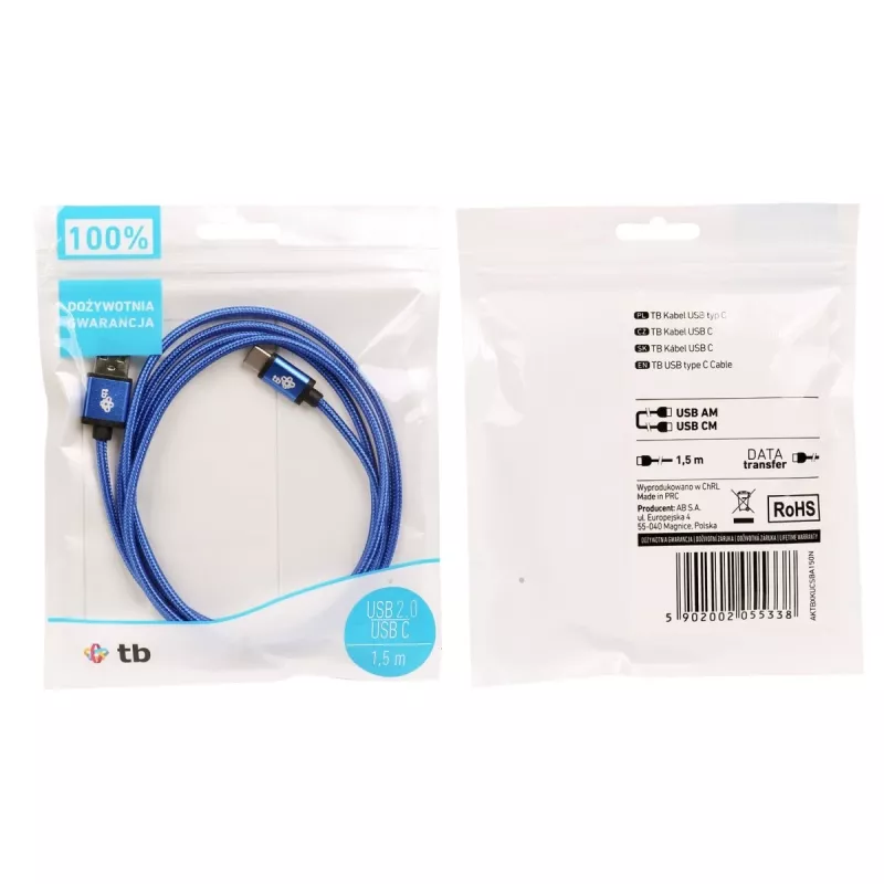 TB USB - USB C kabelis 1,5 m. Tumši zils (AKTBXKUCSBA150N)