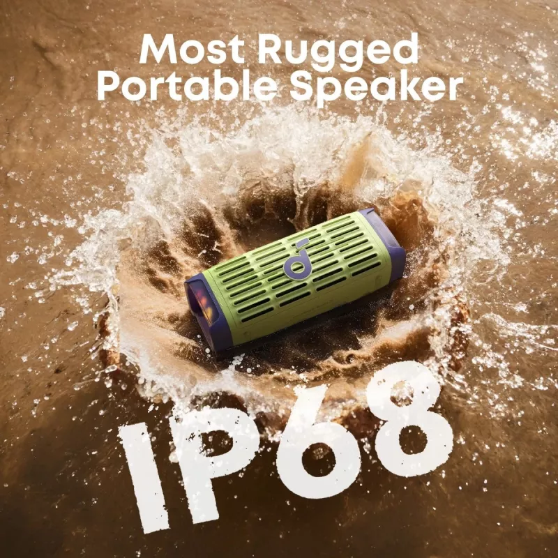 Pārnēsājams skaļrunis Anker Soundcore Boom 3i — 50 W, Bluetooth, ūdensizturīgs, zaļš