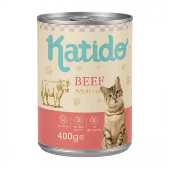 KATIDO Liellopu gaļa - mitrā kaķu barība - 400g