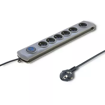 Pārsprieguma aizsargs Qoltec 50165 pelēks 6 maiņstrāvas ligzdas 230 V 1,8 m