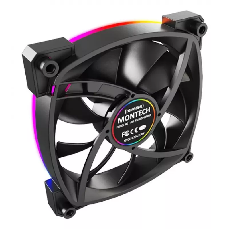 Montech RX120 PWM Computer case Fan 12 cm Melns 3 gab.