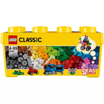LEGO 10696 Classic Medium Creative Brick Box — viegla rotaļlietu uzglabāšana, krāsainu ķieģeļu būvēšanas komplekts bērniem, zēniem un meitenēm no 4 gadu vecuma