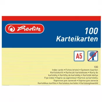 Index Card Herlitz 1150515 dzeltena 1 gab.
