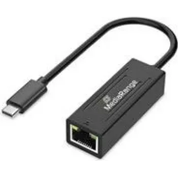 USB Type-C uz RJ45 Ethernet adapteris MediaRange MRCS237, Gigabit 10/100/1000 Mbps, 20 cm, Melns