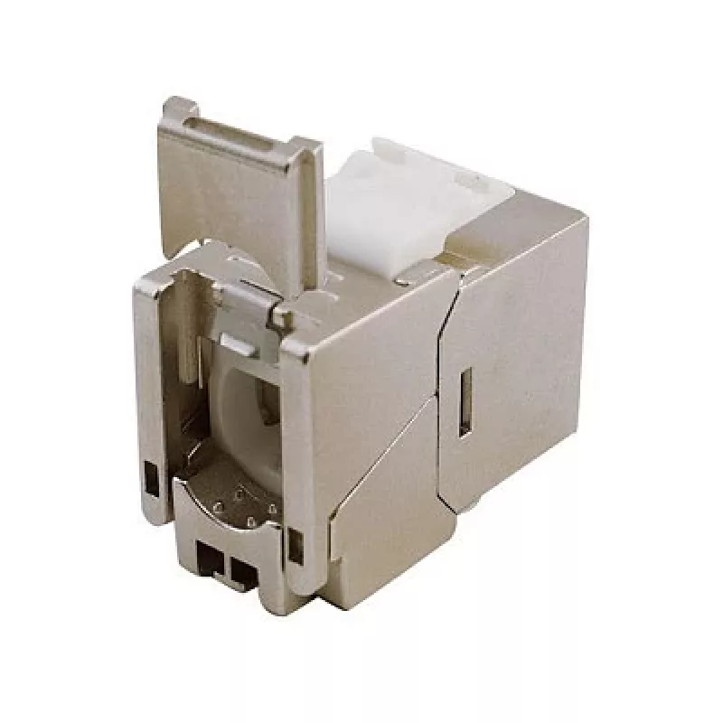 Ekranēts Cat.6A plāns Keystone savienotājs, EQUIP 767223, bez instrumentiem, RJ-45, plakans, sudraba, 8 gab.