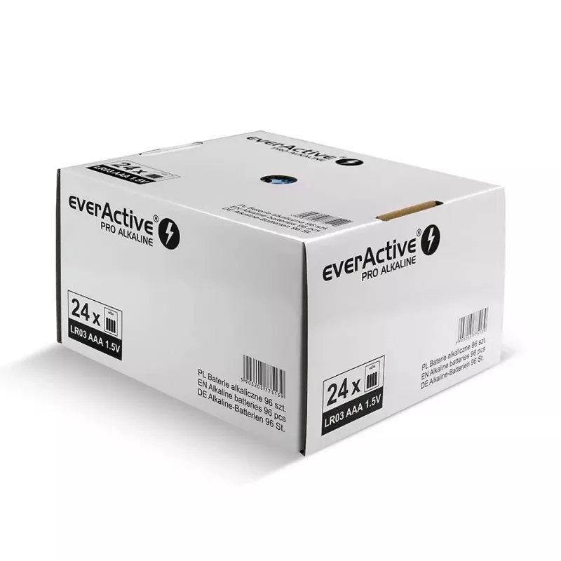 Sārmainās baterijas everActive AAA LR034BLPADIS — iepakojumā 96 gab.