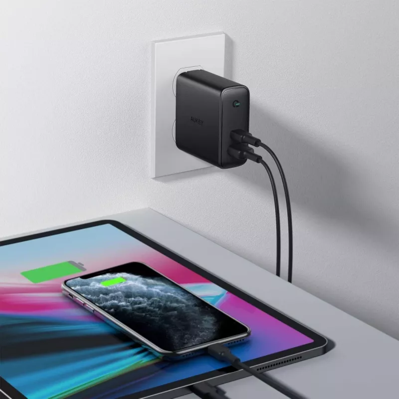 PA-D3 sienas lādētājs 2xUSB Power Delivery (1xUSB+1xUSB C) 5.4A 60W Dynamic Detect