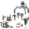 LEGO Star Wars Clone Trooper & Battle Droid Battle Pack konstruēšanas rotaļlietas bērniem ar spīdveja motocikla transportlīdzekli, 4 minifigūras un 5 figūras, dāvanas zēniem
