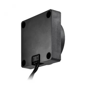Sūknis BitsPower K1M — kompakts melns ūdens dzesēšanas sūknis, 8–16V, 0,7A, 8,4W, 62×62×28,1 mm