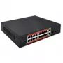 Tīkla komutators QOLTEC 52292 — Gigabit Ethernet PoE, 16x RJ45, 2x RJ45 augšupsaites, 2x SFP