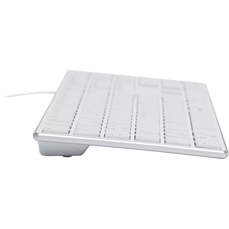 tastatūra Speedlink RIVA plāns Metal Scissor balta — vadu plānā šķērveida slēdžu tastatūra, balta
