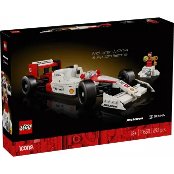 LEGO komplekts McLaren MP4/4 Ayrton Senna 10330 — LEGO ICONS mēroga modeļa eksponāts