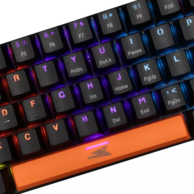 Mehāniskā tastatūra Baracuda Dolphin melna ASV izkārtojums ar sarkanajiem slēdžiem