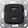 GIRA ieliktnis USB 568410 3.0A 2-virzienu Kup melns m (568410)