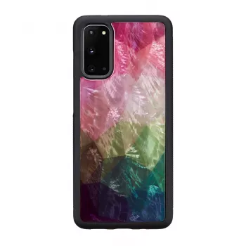 Aizsargājošs tālruņa maciņš iKins Samsung Galaxy S20 — ūdensziedu raksts, melns