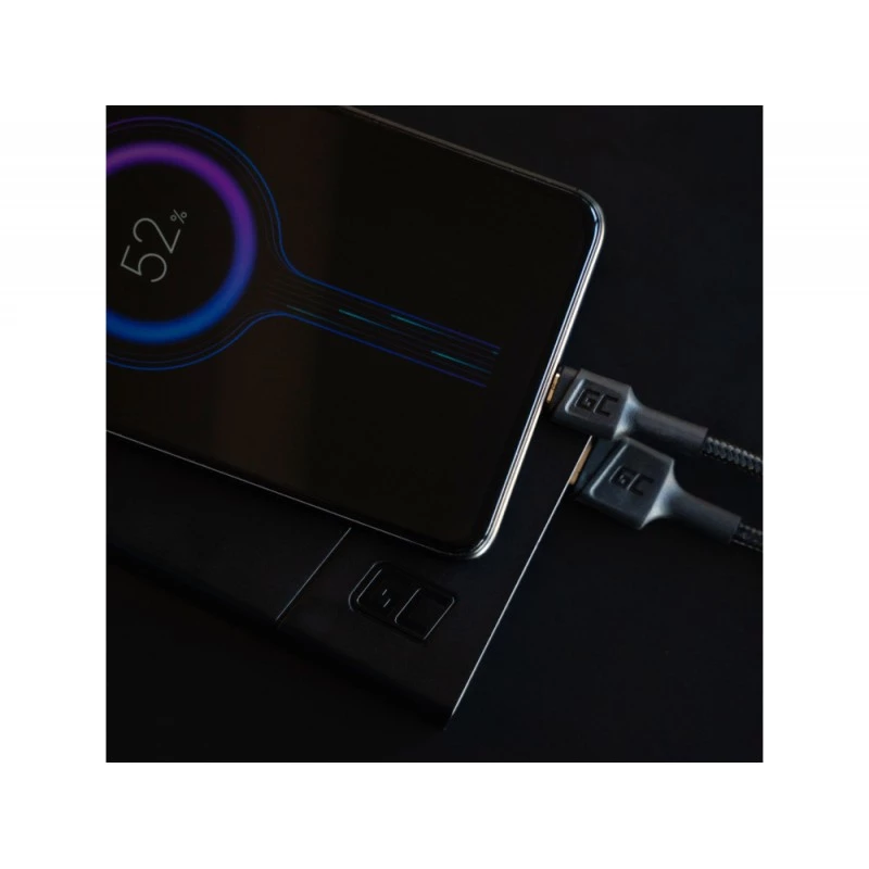 USB 2.0 kabelis zaļa Cell KABGC20 — USB A uz Micro-USB B, 1,2 m, melns