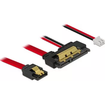 SATA kabelis DeLOCK 85240 0,2 m SATA 7‑kontaktu SATA 22‑kontaktu melns