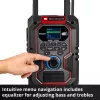 Portatīvais radio EINHELL TE-CR 18 Li DAB+ FM Bluetooth USB, darbināms ar baterijām (saderīgs ar TE-CR 18 Li)
