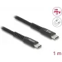 USB kabelis DeLOCK 81119 USB 2.0 1 m USB C melns