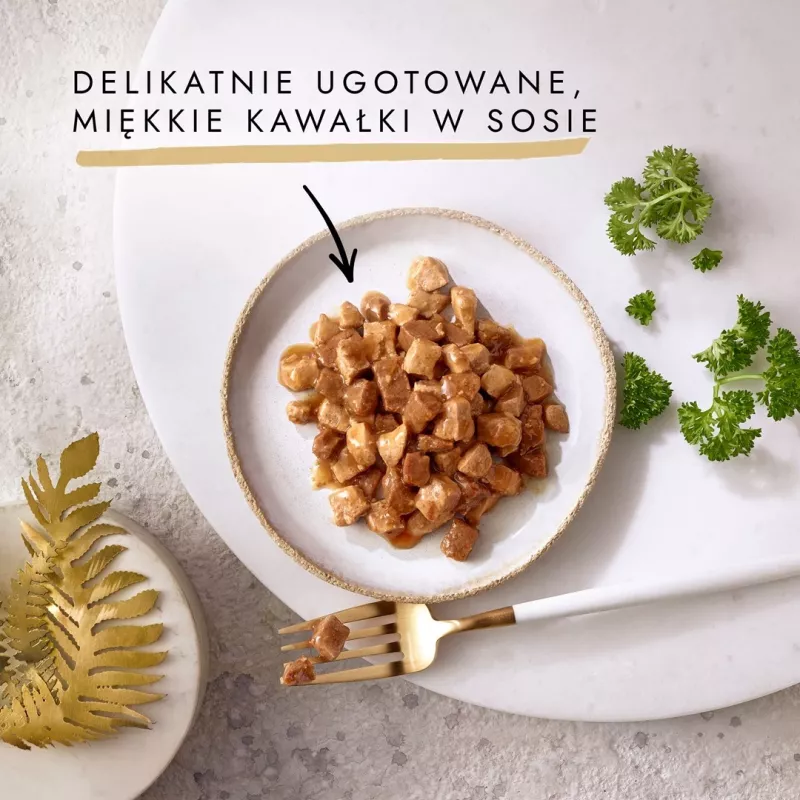 Slapjā kaķu barība Purina Nestlé GOURMET Gold Adult 85 g — Vistas & Laša garša, proteīns 7%, mitrums 82%