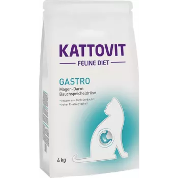 Sausā kaķu barība KATTOVIT Gastro Adult Vegetable 4 kg — gremošanas atbalsts, truša garša, 32% olbaltumvielu