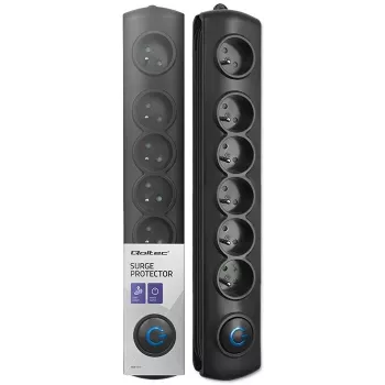Pārsprieguma aizsargs Qoltec 50112 Melns 6 maiņstrāvas rozetes 230V 3m