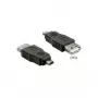 Kabeļu savienotāja pārveidotājs DeLOCK 65399 mini USB A uz USB A melns