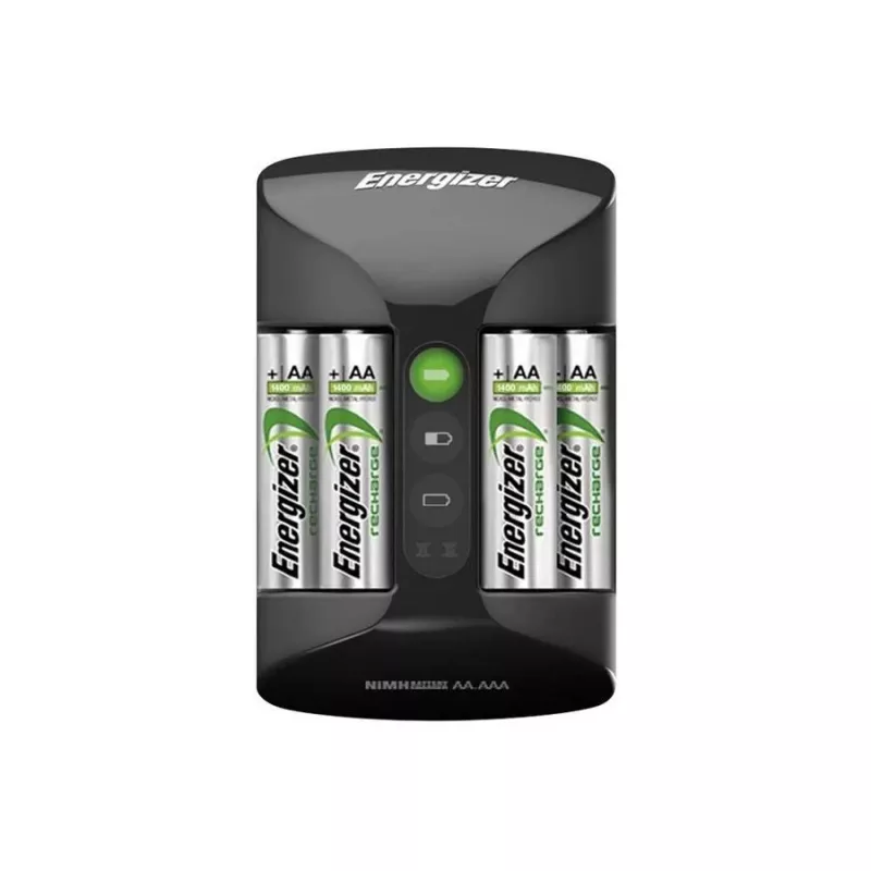 Baterijas lādētājs Energizer Pro Charger maiņstrāvas 4 vietu NiMH AA/AAA, 100–240 V, komplektā 2000 mAh