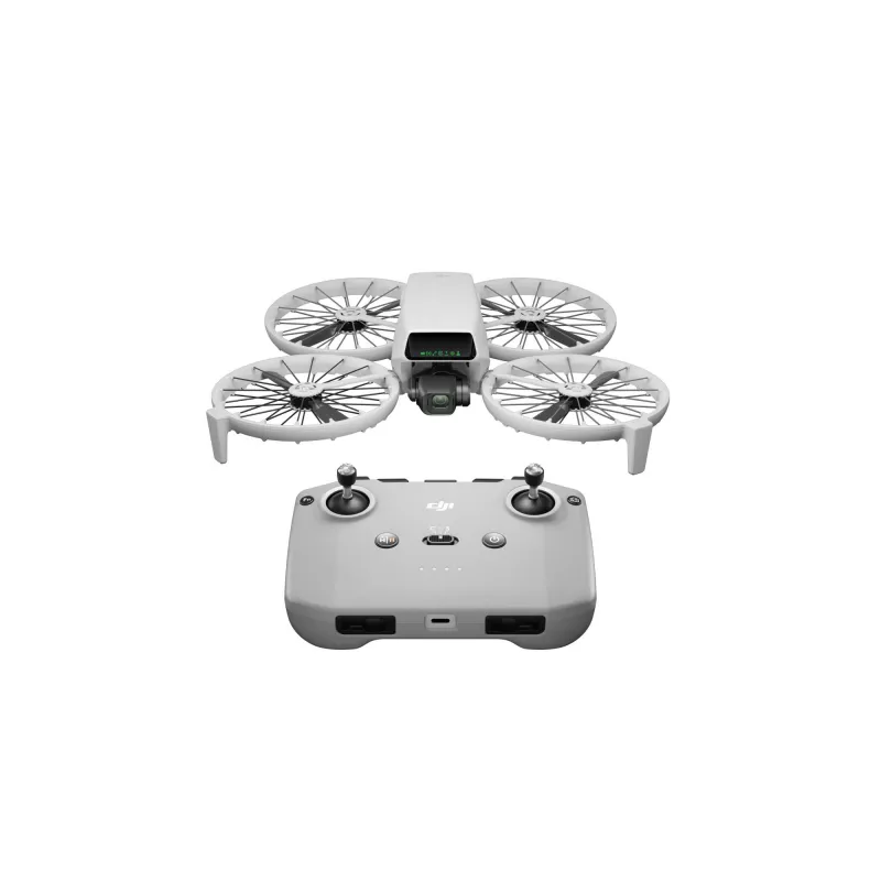 Drons DJI Flip ar 4 rotoriem, 48 MP kameru, 3840×2160 video, 3110 mAh akumulatoru, melnā/baltā krāsā