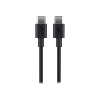Wentronic goobay - USB kabelis - USB-C (vīr.) uz USB-C (vīr.) - USB2.0 3 A - 0,5 m - Melns (66316)