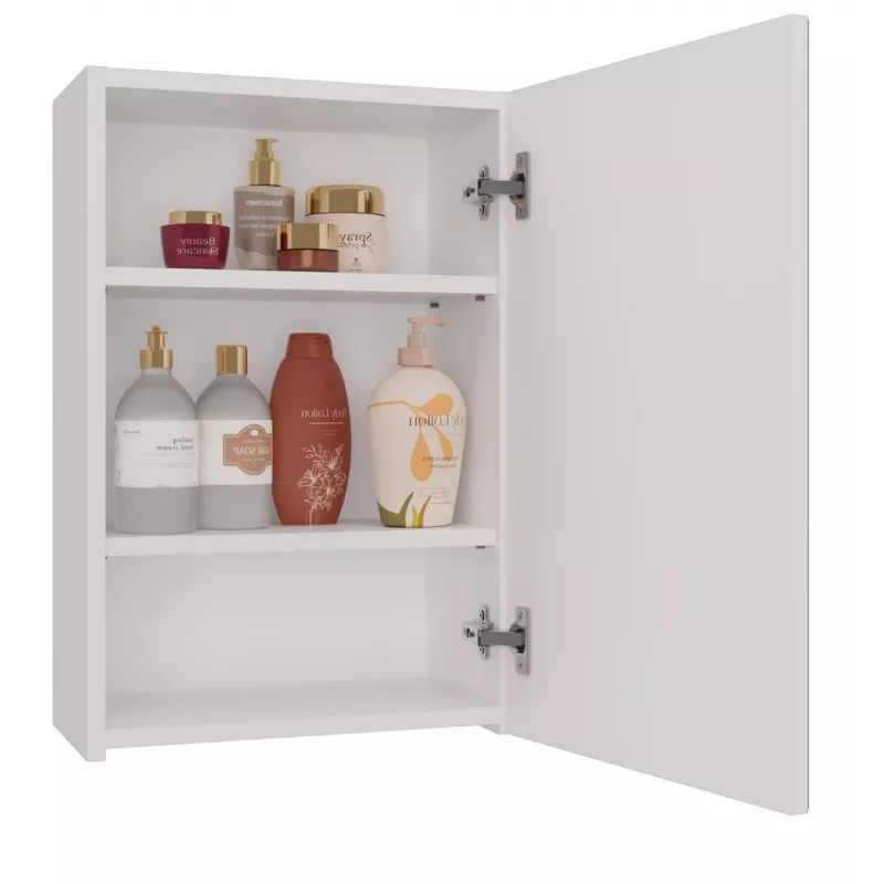 Vannas istabas sienas skapītis top e shop POLA 1DL BIEL — 400×220×600 mm, 3 plaukti, balts