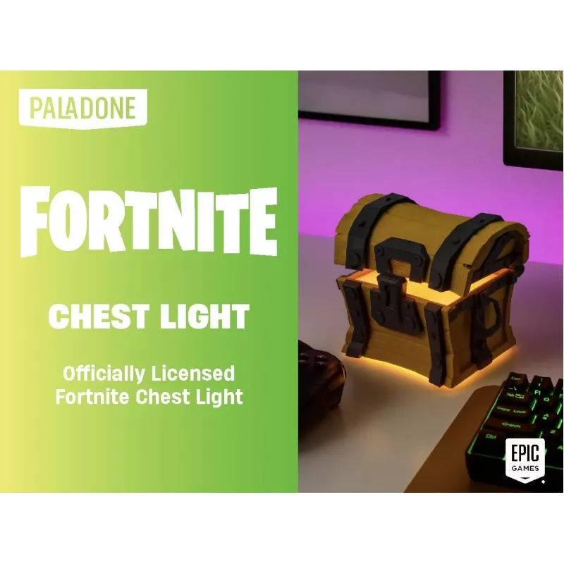 Galda lampa Paladone Fortnite Chest Light – tematisks LED jaunums