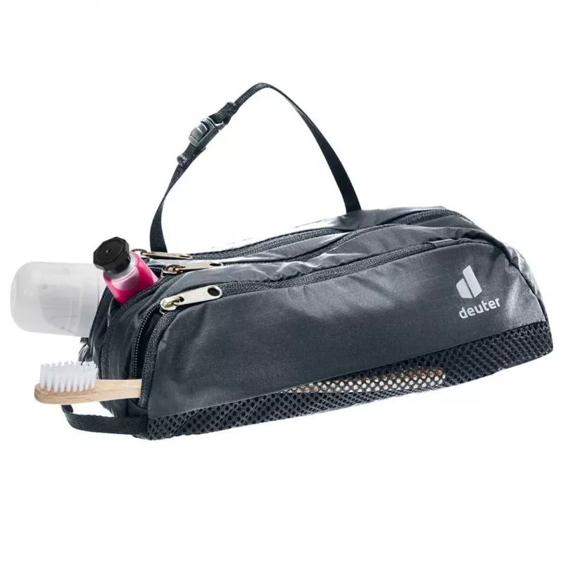 Tualetes piederumu somiņa DEUTER Wash Bag Tour II — kompakts ceļojumu mazgāšanās maisiņš, melna